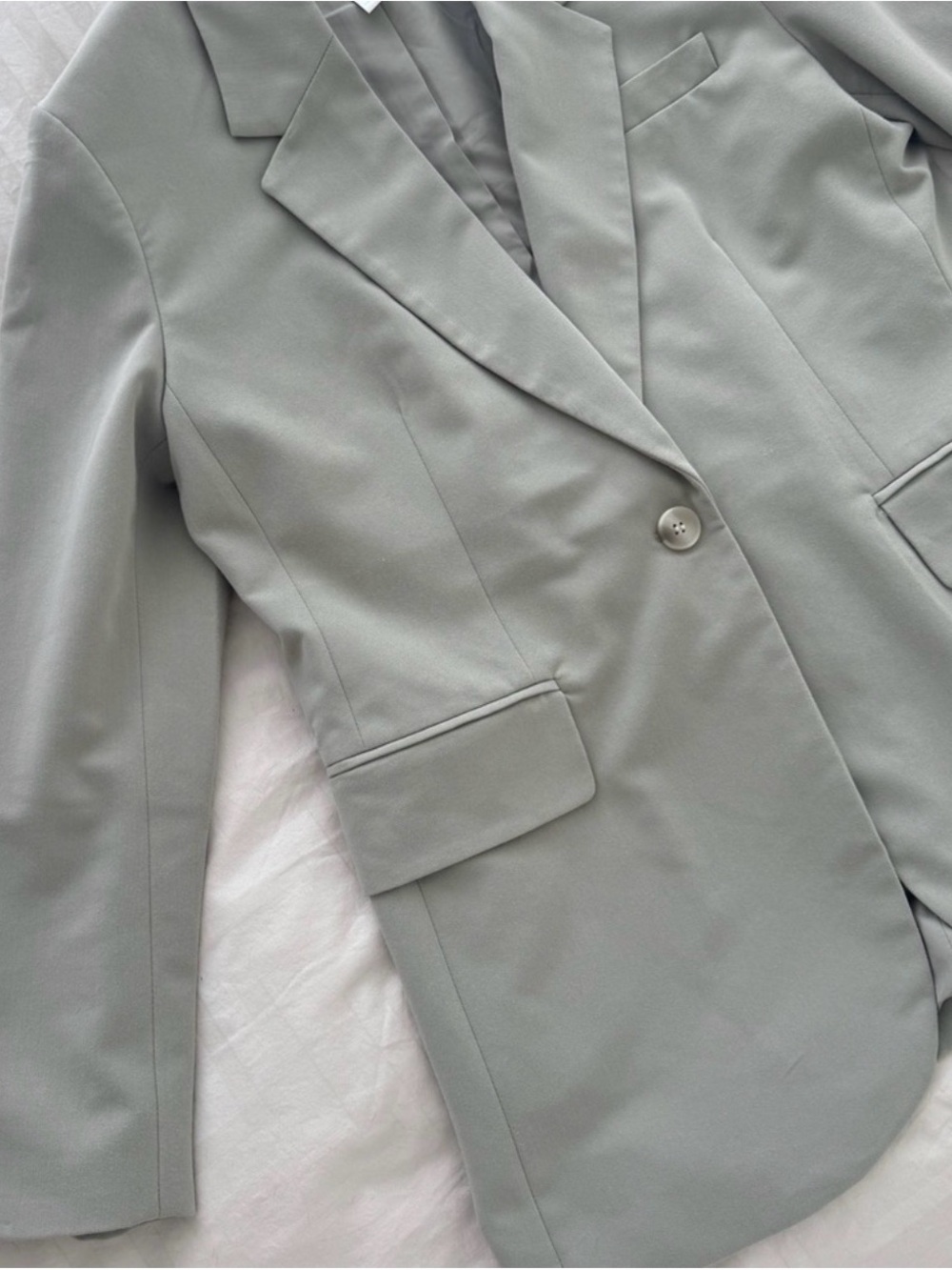 H&M Light Sage Single-Button Women's Blazer - Picture 7 of 14